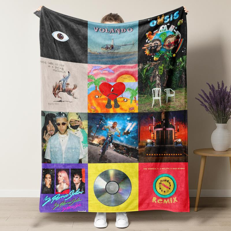 Bad Benito Covers Bowl 2026 Halftime Show Blankets,Soft Warm and Cozy Living Room Shawl Office Flannel Blanket All Seasons Travel Blanket Multipurpose Gift Home Decor