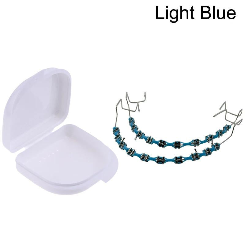 Colorful Fake Braces Kit Hook Temporary Removable Tooth Decoration for Parties Cosplay Metal Wires High Comfort Easy Clean Personalized Design Protect Teeth