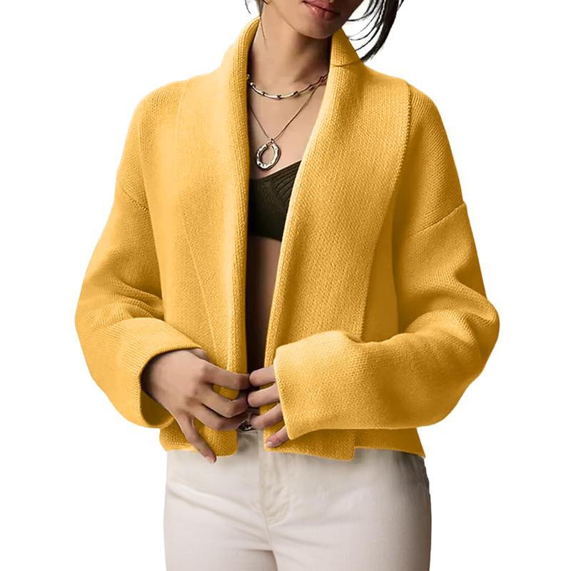 Ommig Women'S Cropped Cardigan Open Front Shawl 2025 Fall Trendy Long Sleeve Sweater Jacket Soft Knitwear Basic Tops