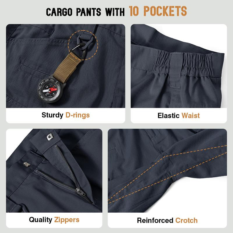 GOPUNE Men'S Tactical Work Pants Multi-Pocket Water Resistant Cargo Pants Ripstop Hiking Military Construction Outdoor Pants 10 Pockets #Springfresh