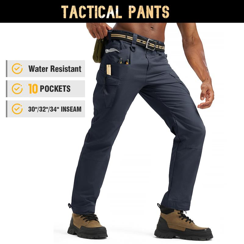GOPUNE Men'S Tactical Work Pants Multi-Pocket Water Resistant Cargo Pants Ripstop Hiking Military Construction Outdoor Pants 10 Pockets #Springfresh