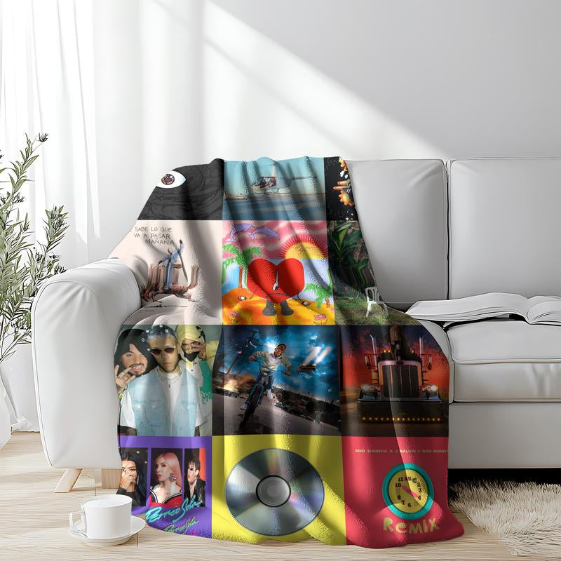Bad Benito Covers Bowl 2026 Halftime Show Blankets,Soft Warm and Cozy Living Room Shawl Office Flannel Blanket All Seasons Travel Blanket Multipurpose Gift Home Decor
