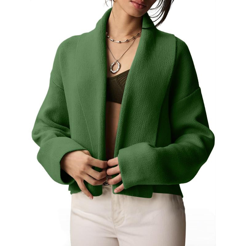 Ommig Women'S Cropped Cardigan Open Front Shawl 2025 Fall Trendy Long Sleeve Sweater Jacket Soft Knitwear Basic Tops
